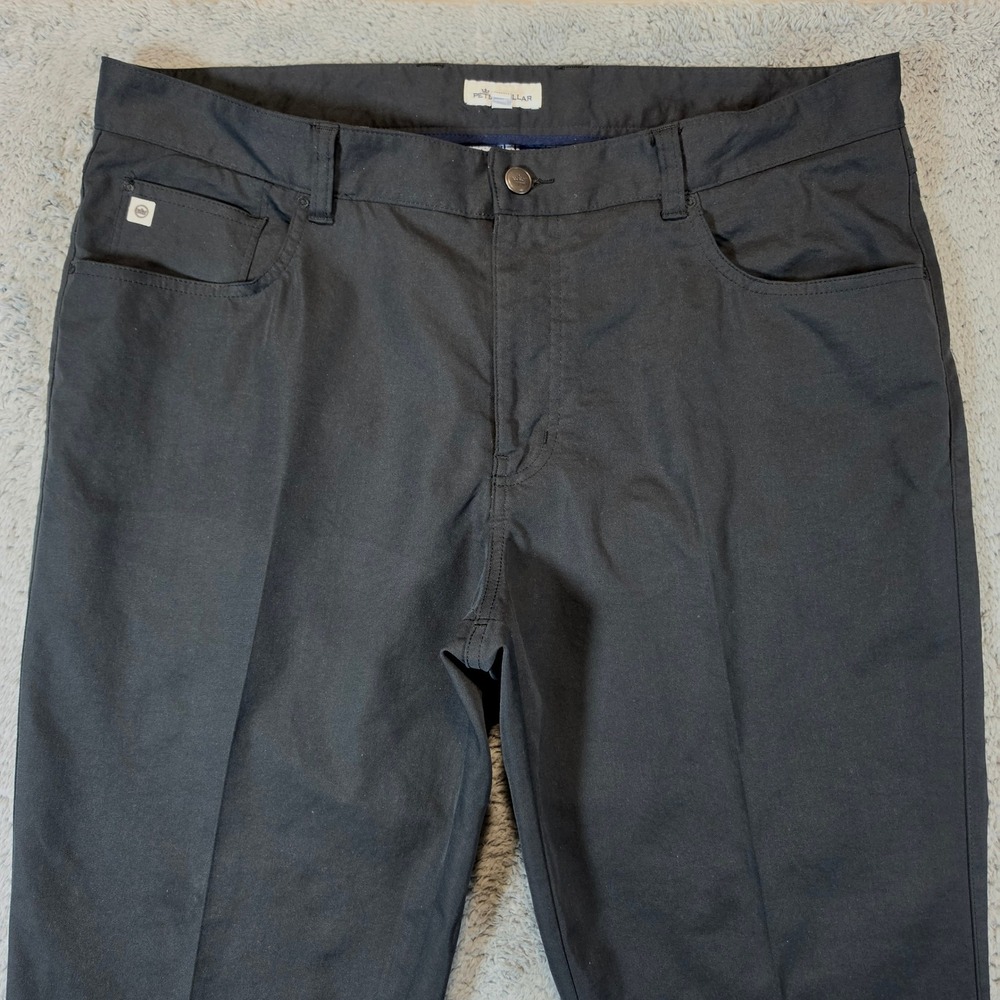 Peter Millar Eb66 Pants Mens 38x32 Black Performance Five Pocket Golf Crown - Picture 2 of 10
